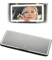 Miroir de maquillage pare-soleil intérieurv LED  pour voiture écran tactile pour femmes